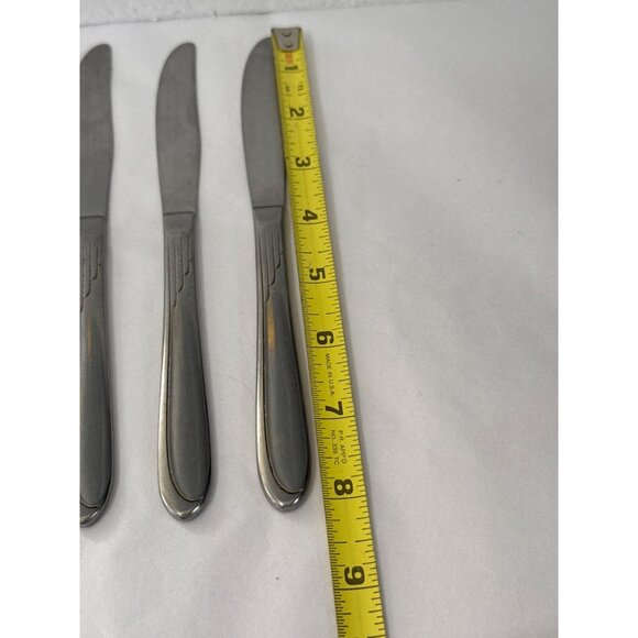 Oneida Sand Dune Groove Down Side Stainless Steel Dinner Knives Set Of 4 - Picture 3 of 3